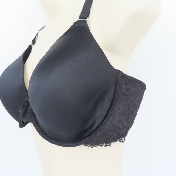 Maidenform 38D Bra 07112 One Fab Fit Everyday Full Coverage Racerback Black Lace - Picture 4 of 11